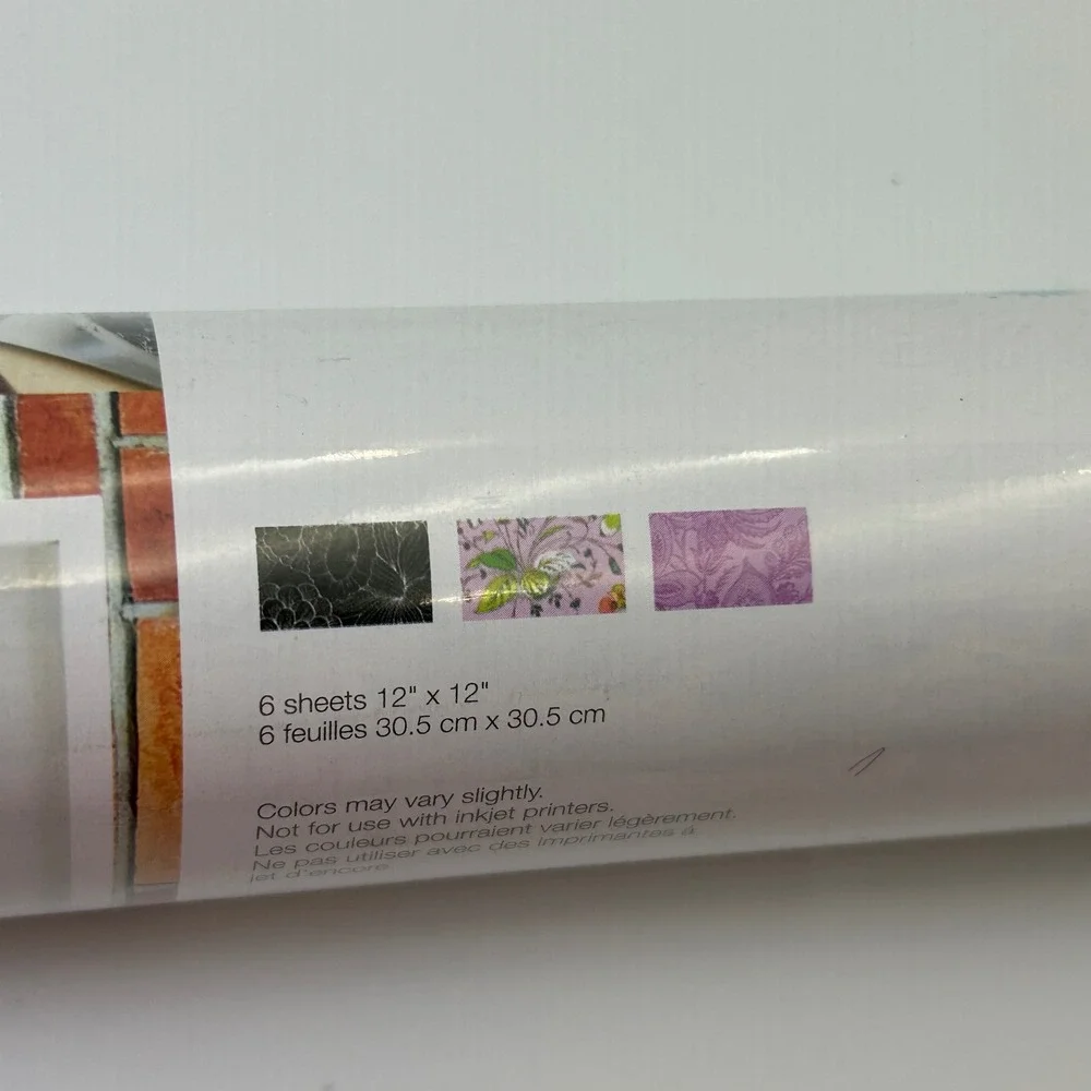 Cricut Anna Griffin Premium Vinyl Charlotte Sampler Six Sheets 12x12 Removable